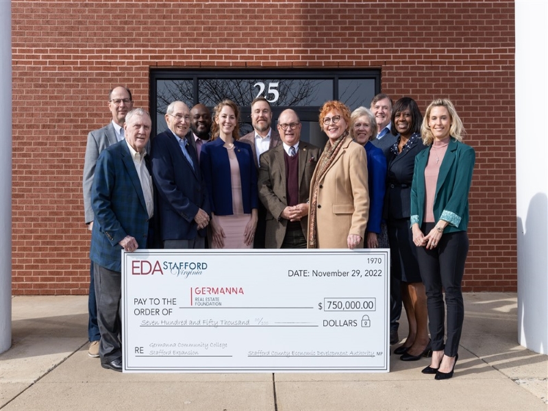 Stafford EDA donates $750,000 towards Germanna’s permanent site in Stafford