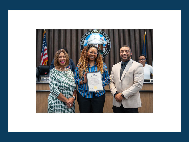 Virginia Black Chamber of Commerce and VABCC Foundation Receive Stafford Recognition and $25,000 Economic Development Grant
